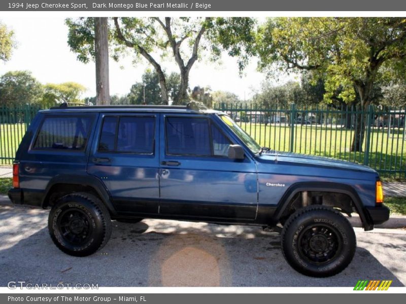 Dark Montego Blue Pearl Metallic / Beige 1994 Jeep Cherokee Sport