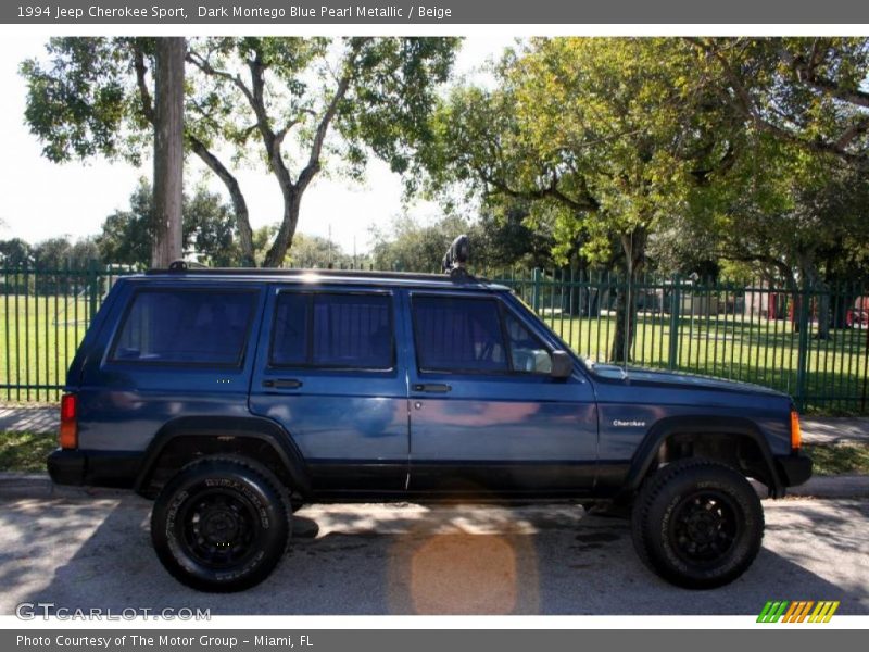 Dark Montego Blue Pearl Metallic / Beige 1994 Jeep Cherokee Sport