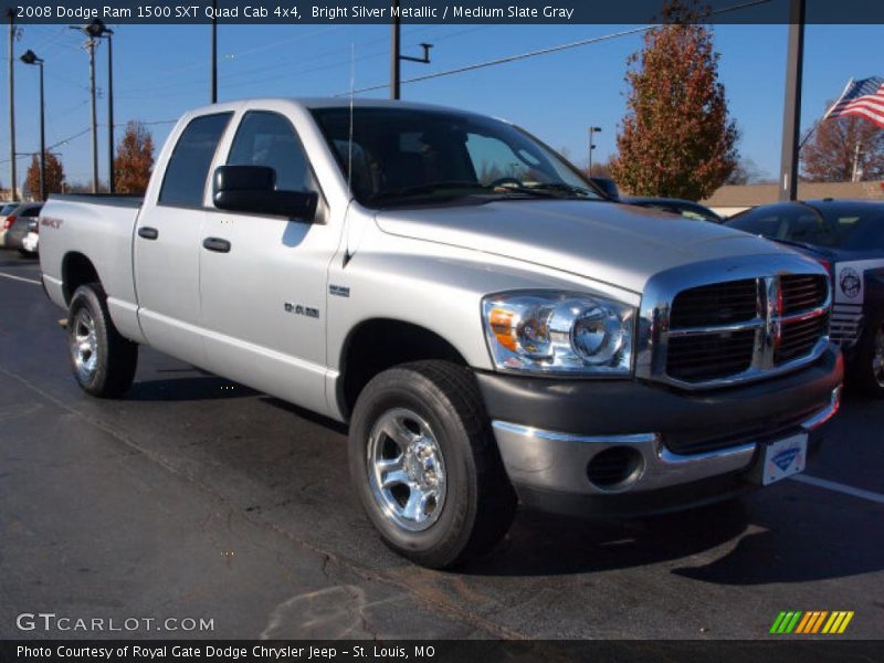 Bright Silver Metallic / Medium Slate Gray 2008 Dodge Ram 1500 SXT Quad Cab 4x4