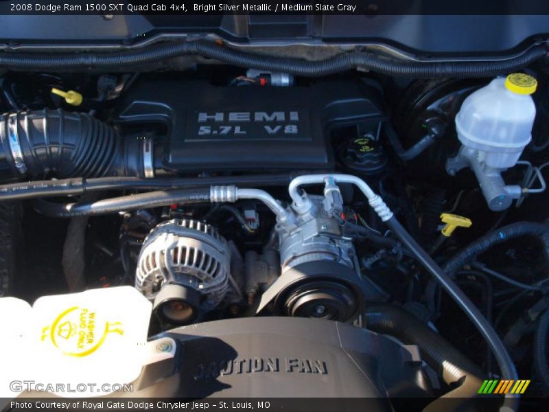 Bright Silver Metallic / Medium Slate Gray 2008 Dodge Ram 1500 SXT Quad Cab 4x4