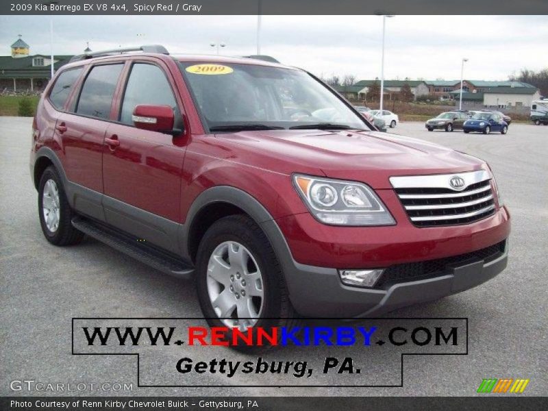 Spicy Red / Gray 2009 Kia Borrego EX V8 4x4