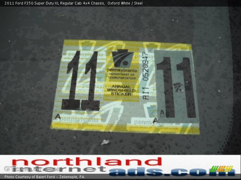 Oxford White / Steel 2011 Ford F350 Super Duty XL Regular Cab 4x4 Chassis