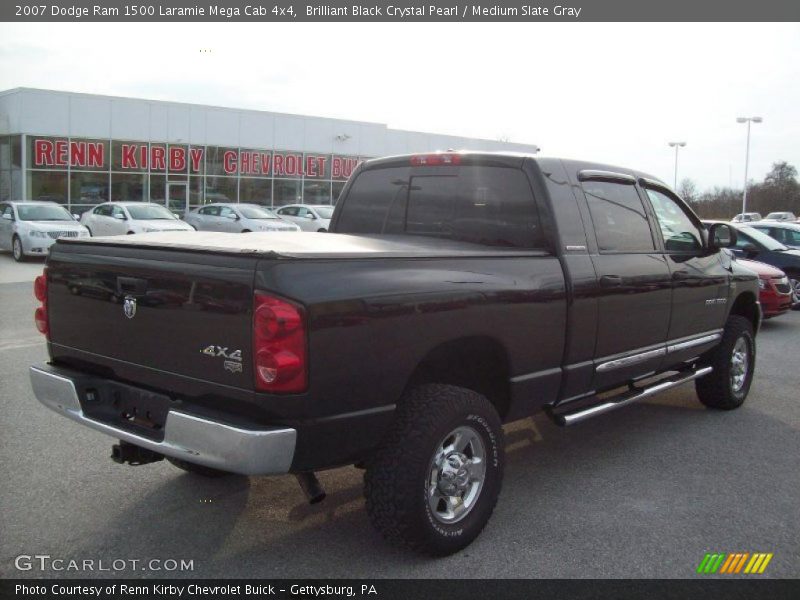 Brilliant Black Crystal Pearl / Medium Slate Gray 2007 Dodge Ram 1500 Laramie Mega Cab 4x4