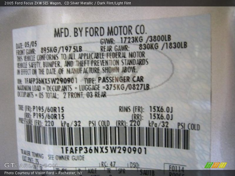 CD Silver Metallic / Dark Flint/Light Flint 2005 Ford Focus ZXW SES Wagon