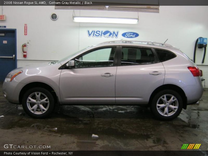 Gotham Gray Metallic / Black 2008 Nissan Rogue SL AWD