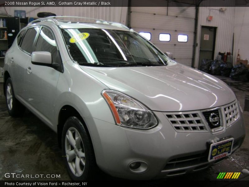 Gotham Gray Metallic / Black 2008 Nissan Rogue SL AWD