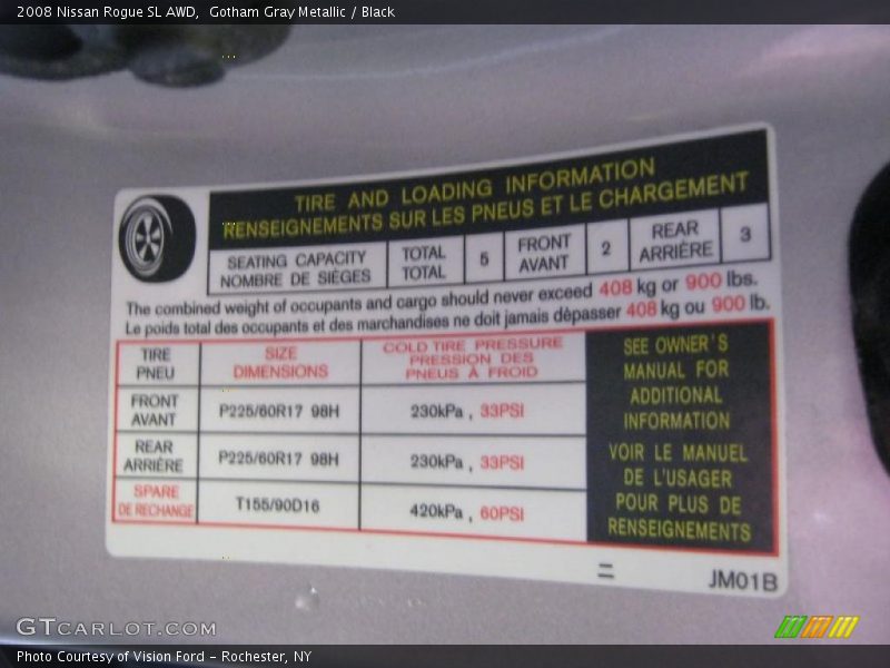 Gotham Gray Metallic / Black 2008 Nissan Rogue SL AWD