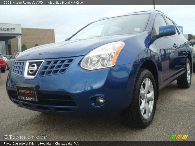 Indigo Blue Metallic / Gray 2008 Nissan Rogue SL AWD