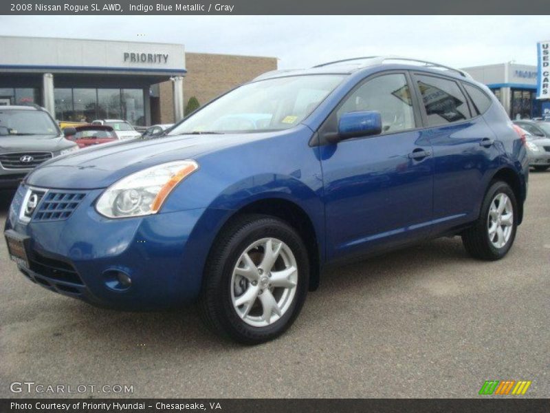 Indigo Blue Metallic / Gray 2008 Nissan Rogue SL AWD