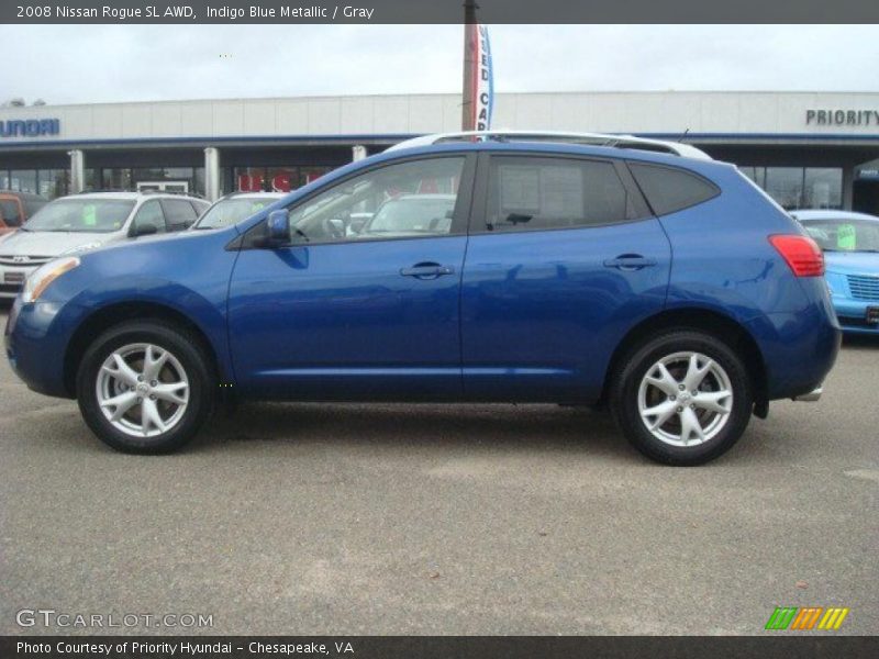 Indigo Blue Metallic / Gray 2008 Nissan Rogue SL AWD