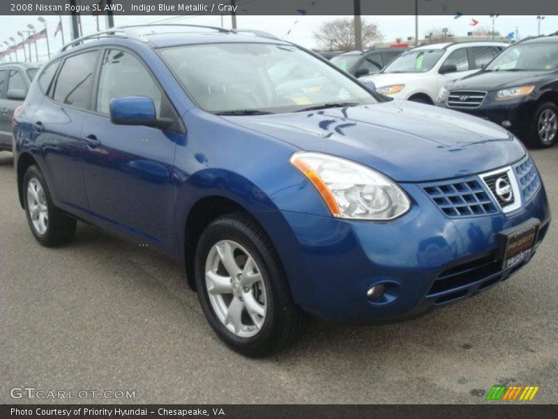Indigo Blue Metallic / Gray 2008 Nissan Rogue SL AWD