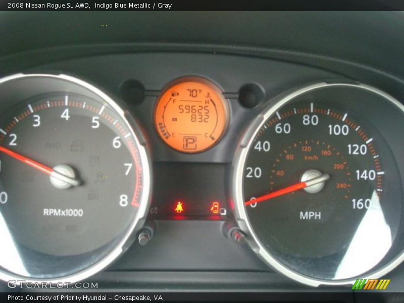 Indigo Blue Metallic / Gray 2008 Nissan Rogue SL AWD
