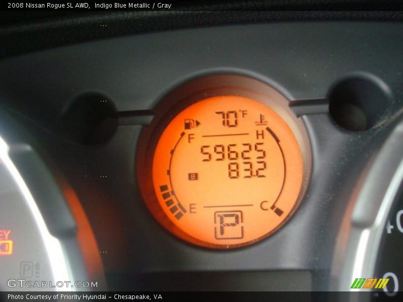 Indigo Blue Metallic / Gray 2008 Nissan Rogue SL AWD