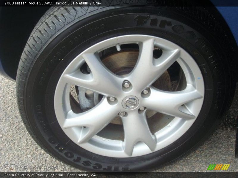 Indigo Blue Metallic / Gray 2008 Nissan Rogue SL AWD