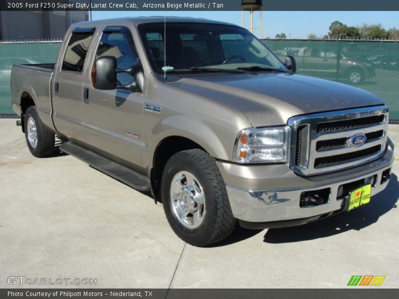 Arizona Beige Metallic / Tan 2005 Ford F250 Super Duty Lariat Crew Cab