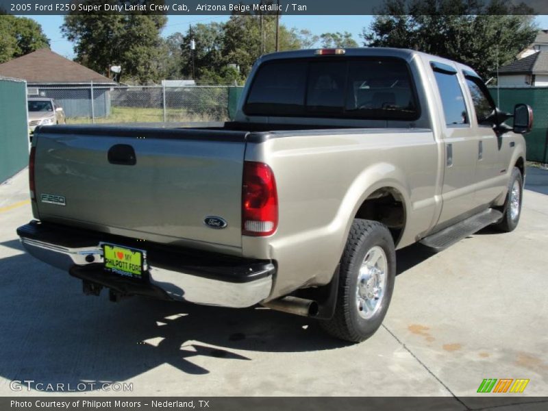 Arizona Beige Metallic / Tan 2005 Ford F250 Super Duty Lariat Crew Cab