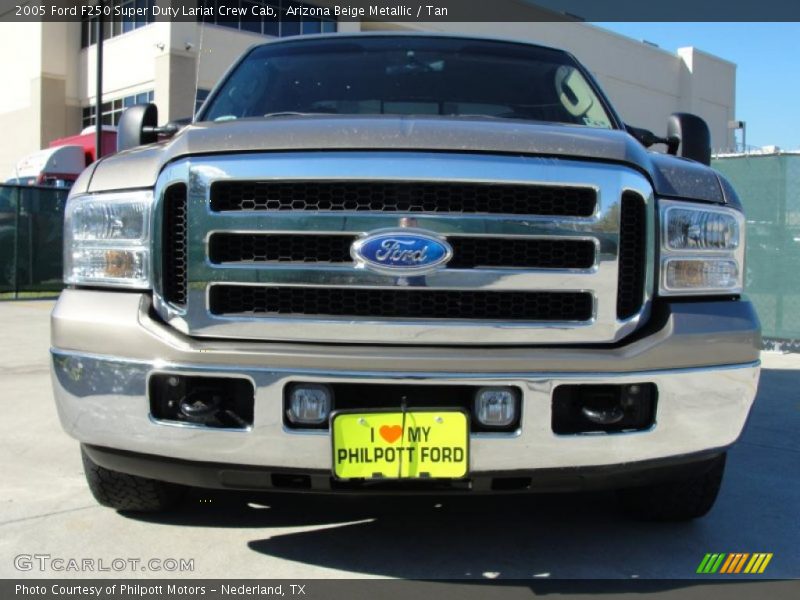 Arizona Beige Metallic / Tan 2005 Ford F250 Super Duty Lariat Crew Cab