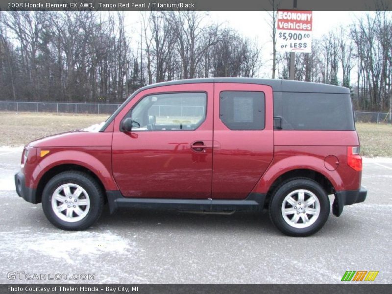 Tango Red Pearl / Titanium/Black 2008 Honda Element EX AWD