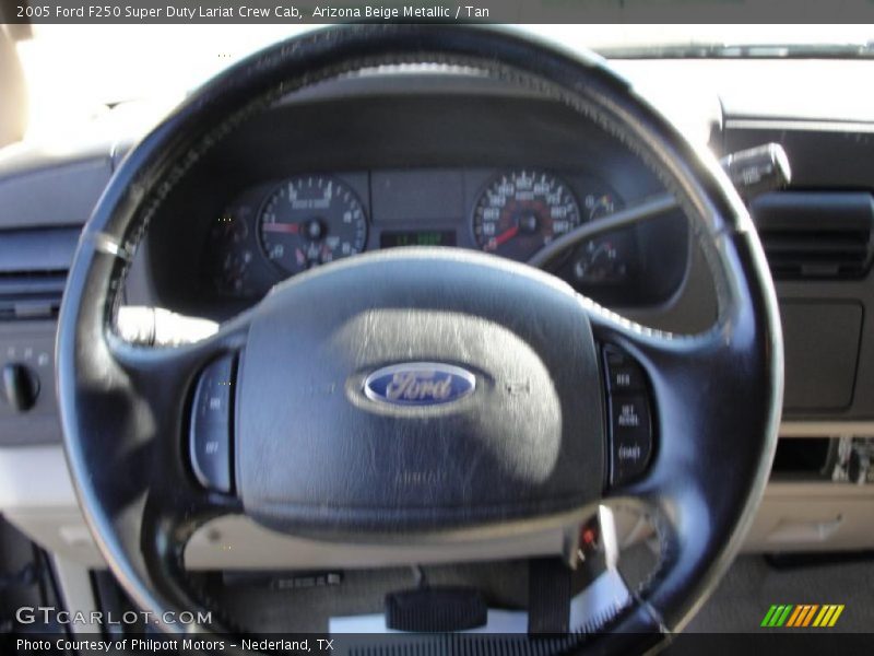 Arizona Beige Metallic / Tan 2005 Ford F250 Super Duty Lariat Crew Cab