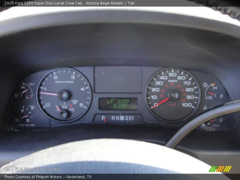 Arizona Beige Metallic / Tan 2005 Ford F250 Super Duty Lariat Crew Cab