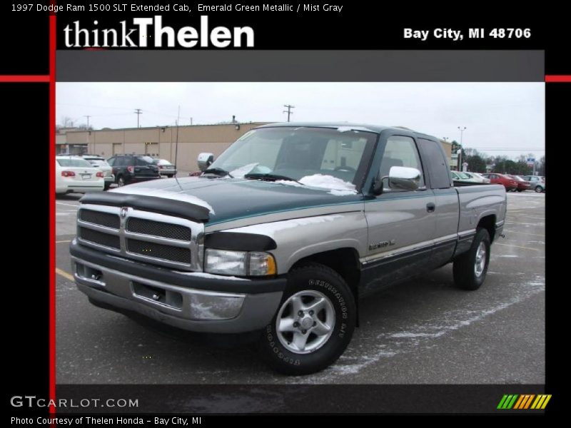 Emerald Green Metallic / Mist Gray 1997 Dodge Ram 1500 SLT Extended Cab