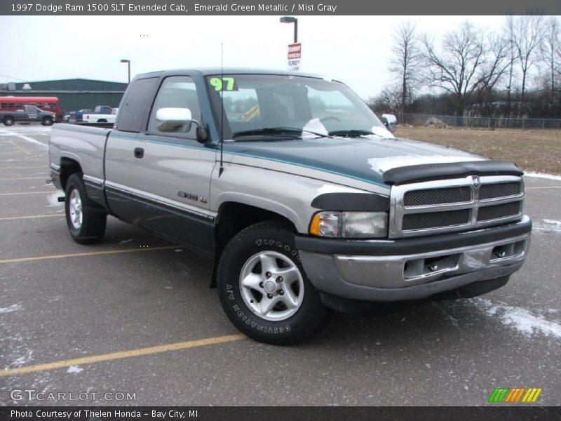 Emerald Green Metallic / Mist Gray 1997 Dodge Ram 1500 SLT Extended Cab