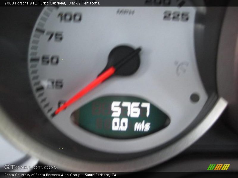 Black / Terracotta 2008 Porsche 911 Turbo Cabriolet