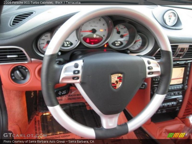 Black / Terracotta 2008 Porsche 911 Turbo Cabriolet