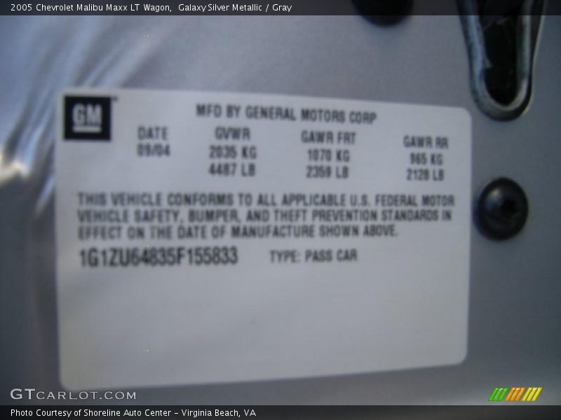 Galaxy Silver Metallic / Gray 2005 Chevrolet Malibu Maxx LT Wagon