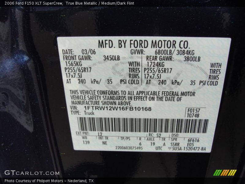True Blue Metallic / Medium/Dark Flint 2006 Ford F150 XLT SuperCrew