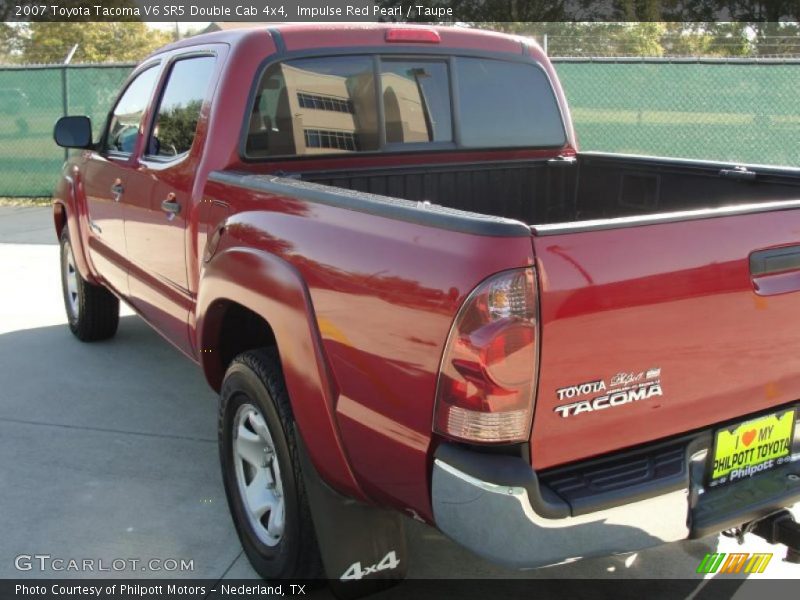 Impulse Red Pearl / Taupe 2007 Toyota Tacoma V6 SR5 Double Cab 4x4