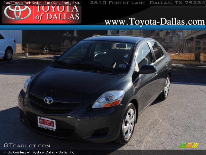 Black Sand Pearl / Bisque 2007 Toyota Yaris Sedan