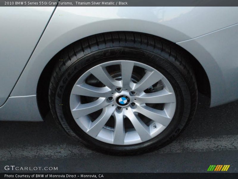 Titanium Silver Metallic / Black 2010 BMW 5 Series 550i Gran Turismo