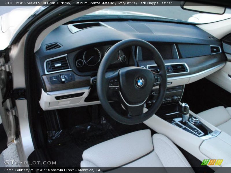 Ivory White/Black Nappa Leather Interior - 2010 5 Series 550i Gran Turismo 