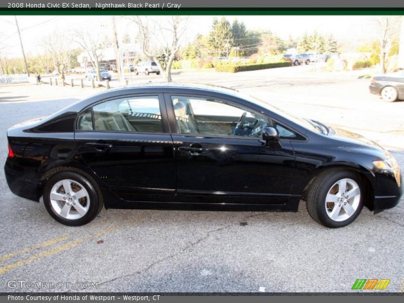 Nighthawk Black Pearl / Gray 2008 Honda Civic EX Sedan