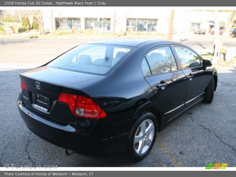 Nighthawk Black Pearl / Gray 2008 Honda Civic EX Sedan