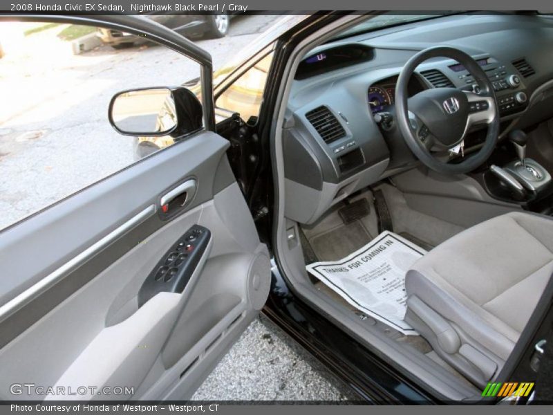 Nighthawk Black Pearl / Gray 2008 Honda Civic EX Sedan