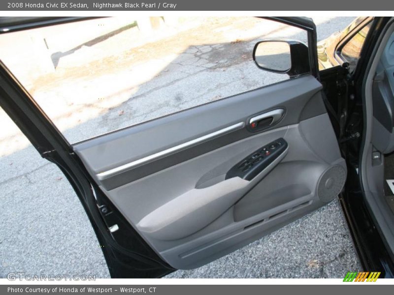 Nighthawk Black Pearl / Gray 2008 Honda Civic EX Sedan