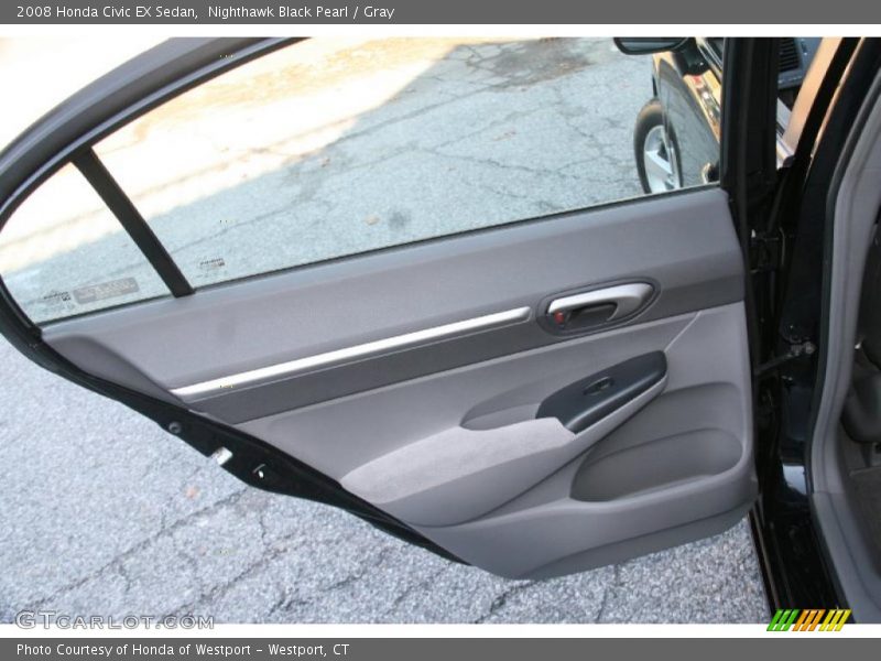 Nighthawk Black Pearl / Gray 2008 Honda Civic EX Sedan