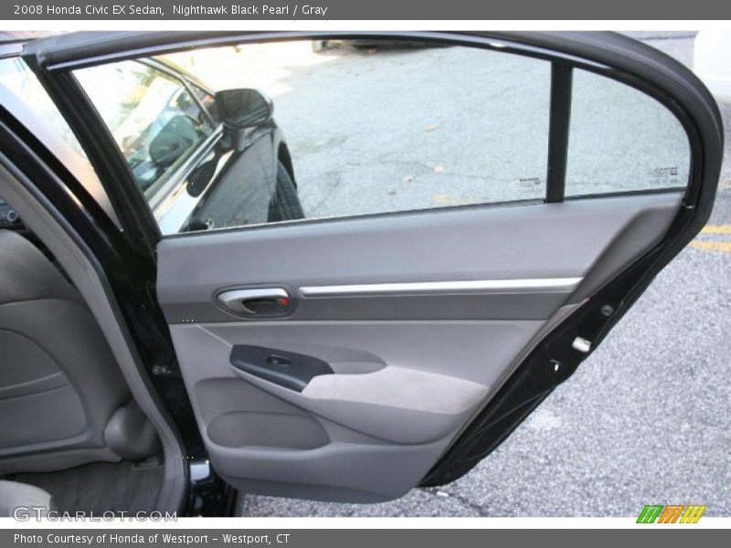 Nighthawk Black Pearl / Gray 2008 Honda Civic EX Sedan