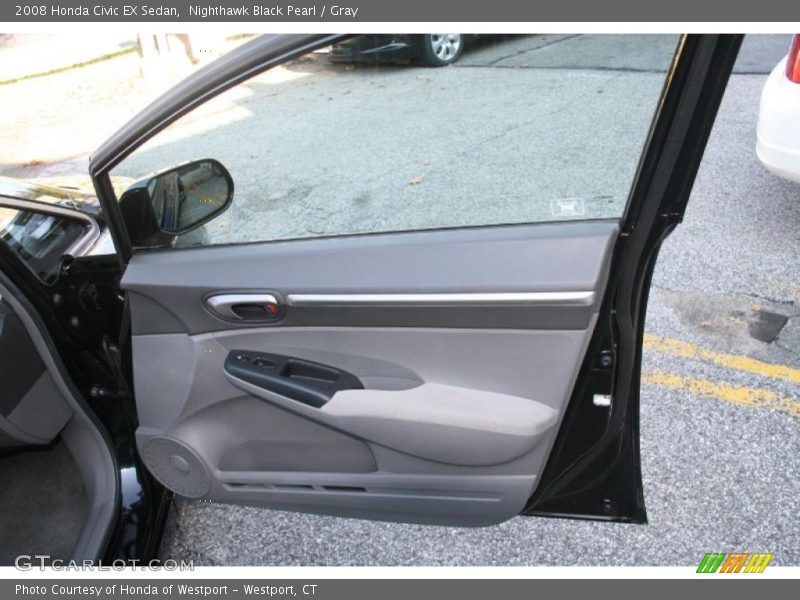 Nighthawk Black Pearl / Gray 2008 Honda Civic EX Sedan