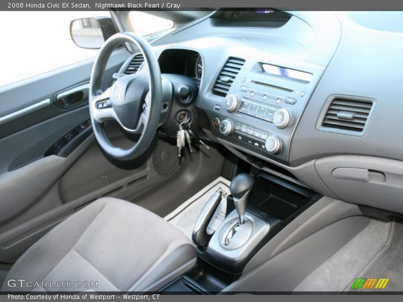 Nighthawk Black Pearl / Gray 2008 Honda Civic EX Sedan