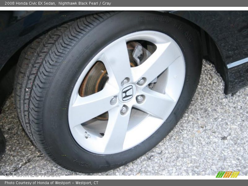 Nighthawk Black Pearl / Gray 2008 Honda Civic EX Sedan