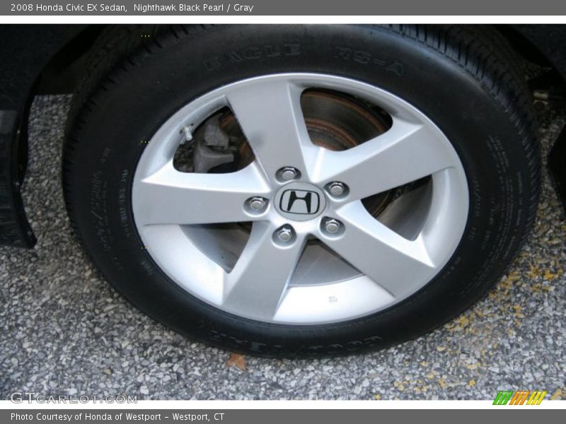 Nighthawk Black Pearl / Gray 2008 Honda Civic EX Sedan