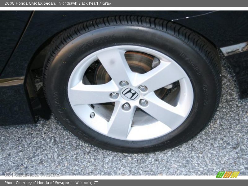 Nighthawk Black Pearl / Gray 2008 Honda Civic EX Sedan
