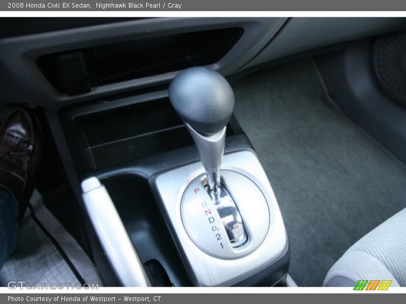 Nighthawk Black Pearl / Gray 2008 Honda Civic EX Sedan