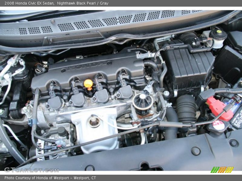 Nighthawk Black Pearl / Gray 2008 Honda Civic EX Sedan