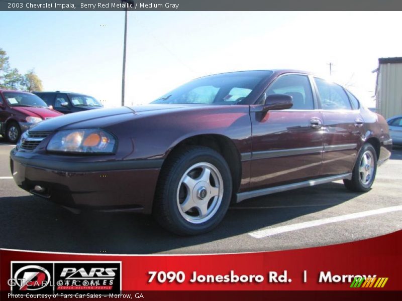 Berry Red Metallic / Medium Gray 2003 Chevrolet Impala