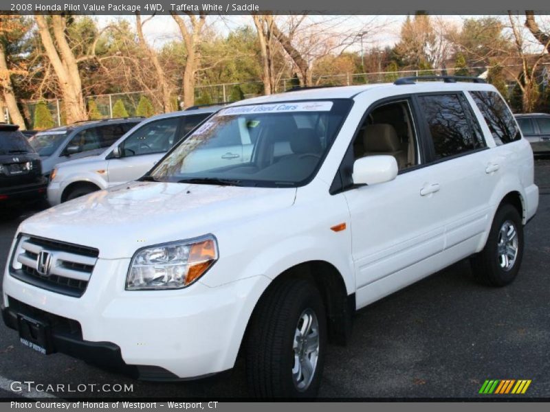 Taffeta White / Saddle 2008 Honda Pilot Value Package 4WD