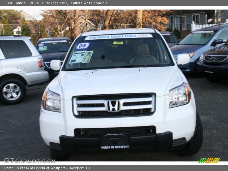 Taffeta White / Saddle 2008 Honda Pilot Value Package 4WD